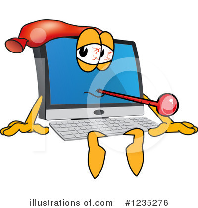 Royalty-Free (RF) Pc Computer Mascot Clipart Illustration by Mascot Junction - Stock Sample #1235276