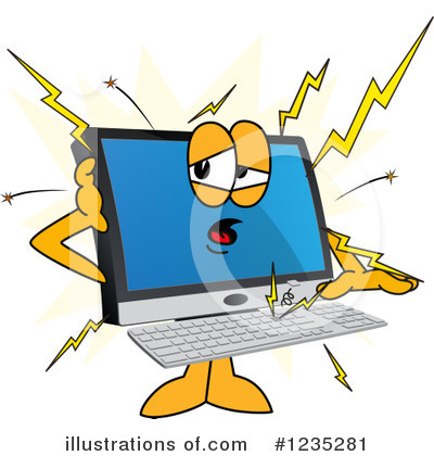 Pc Computer Mascot Clipart #1235281 by Mascot Junction