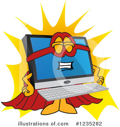 Pc Computer Mascot Clipart #1235282 by Mascot Junction