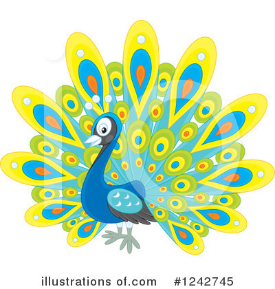 Royalty-Free (RF) Peacock Clipart Illustration by Alex Bannykh - Stock Sample #1242745