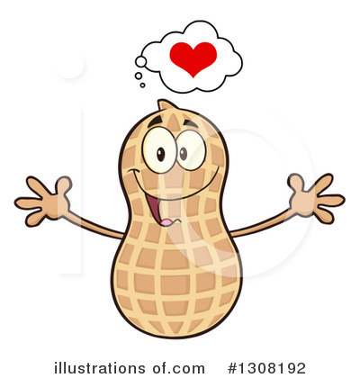 Royalty-Free (RF) Peanut Character Clipart Illustration by Hit Toon - Stock Sample #1308192