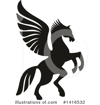 Winged Horse Clipart #1416532 by Vector Tradition SM