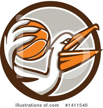 Royalty-Free (RF) Pelican Clipart Illustration by patrimonio - Stock Sample #1411540