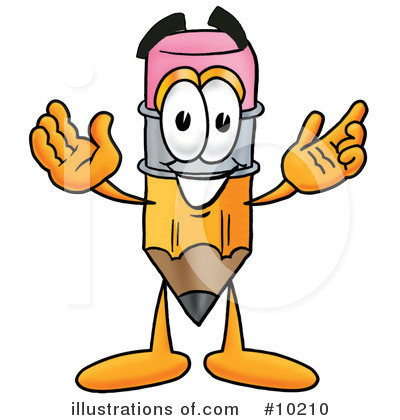 Pencil Mascot Clipart #10210 by Mascot Junction