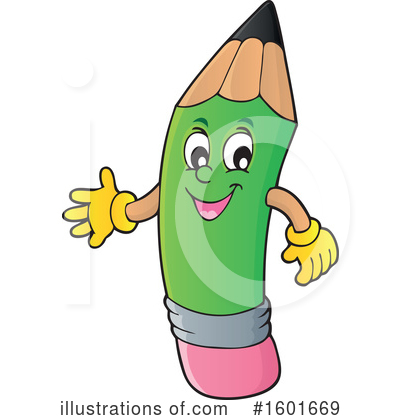 Pencil Mascot Clipart #1601669 by visekart