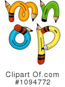 Pencil Letters Clipart #1094772 by BNP Design Studio