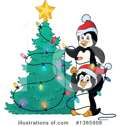 Christmas Penguin Clipart #1365908 by visekart