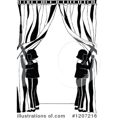 Curtains Clipart #1207216 by Prawny Vintage