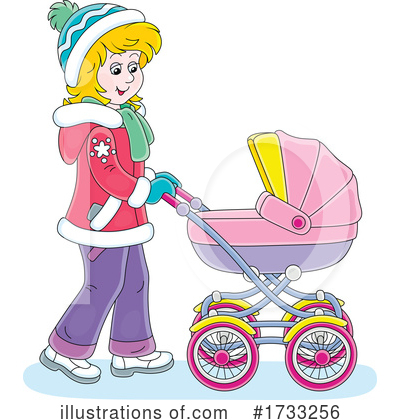 Baby Stroller Clipart #1733256 by Alex Bannykh