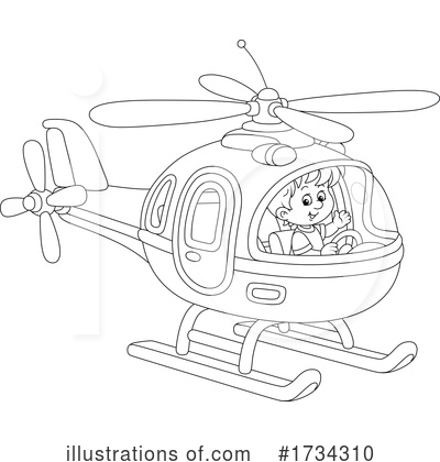 Helicopter Clipart #1734310 by Alex Bannykh