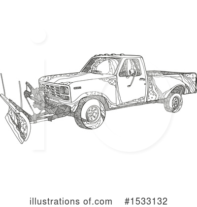 Royalty-Free (RF) Pickup Truck Clipart Illustration by patrimonio - Stock Sample #1533132