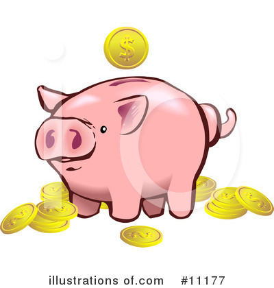 Piggy Bank Clipart #11177 by AtStockIllustration