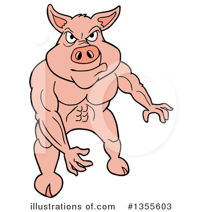 Royalty-Free (RF) Pig Clipart Illustration by LaffToon - Stock Sample #1355603