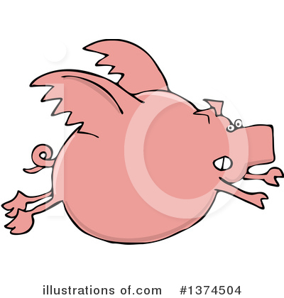 Flying Pig Clipart #1374504 by djart