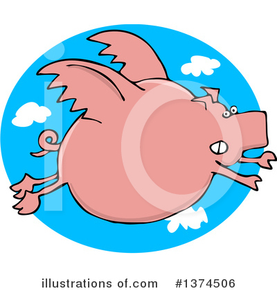 Flying Pig Clipart #1374506 by djart