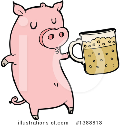 Royalty-Free (RF) Pig Clipart Illustration by lineartestpilot - Stock Sample #1388813