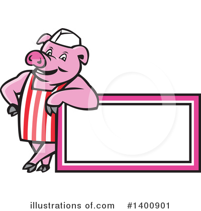 Royalty-Free (RF) Pig Clipart Illustration by patrimonio - Stock Sample #1400901