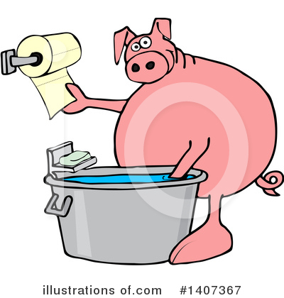 Royalty-Free (RF) Pig Clipart Illustration by djart - Stock Sample #1407367
