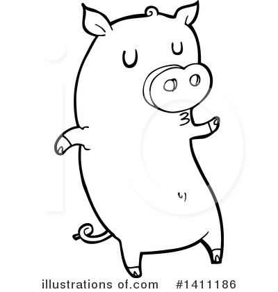 Royalty-Free (RF) Pig Clipart Illustration by lineartestpilot - Stock Sample #1411186
