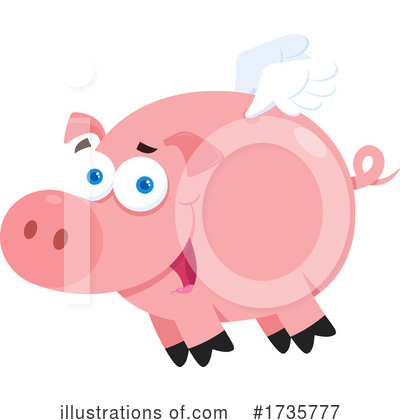 Flying Pig Clipart #1735777 by Hit Toon