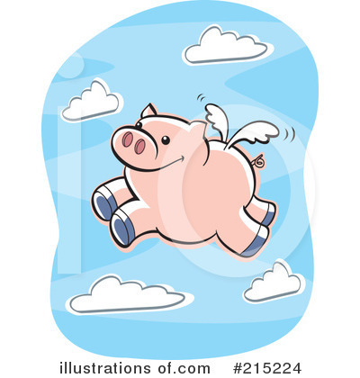 Flying Pig Clipart #215224 by Cory Thoman