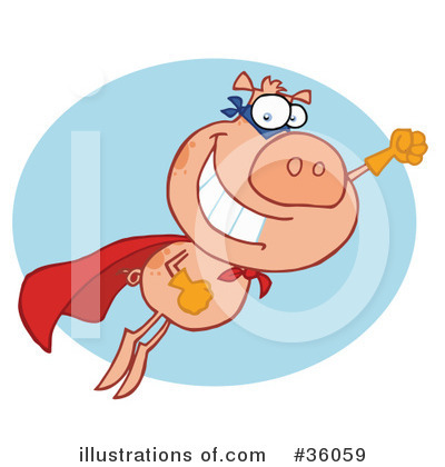 Flying Pig Clipart #36059 by Hit Toon