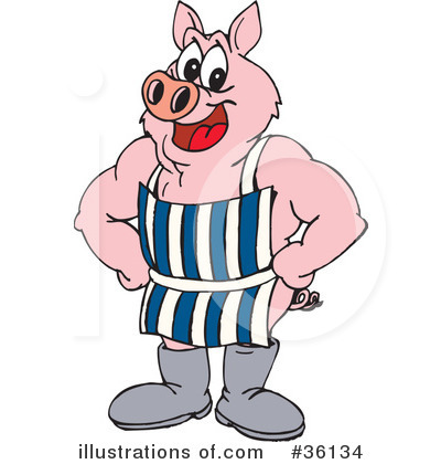 Royalty-Free (RF) Pig Clipart Illustration by Dennis Holmes Designs - Stock Sample #36134