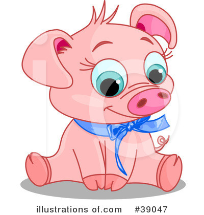 Royalty-Free (RF) Pig Clipart Illustration by Pushkin - Stock Sample #39047