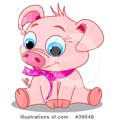 Royalty-Free (RF) Pig Clipart Illustration by Pushkin - Stock Sample #39048