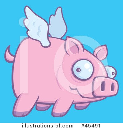 Flying Pig Clipart #45491 by John Schwegel