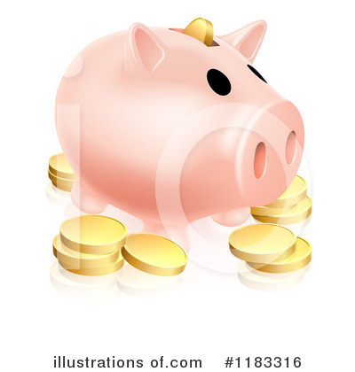 Royalty-Free (RF) Piggy Bank Clipart Illustration by AtStockIllustration - Stock Sample #1183316