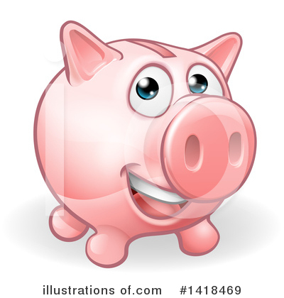 Piggy Bank Clipart #1418469 by AtStockIllustration