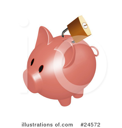 Royalty-Free (RF) Piggy Bank Clipart Illustration by KJ Pargeter - Stock Sample #24572
