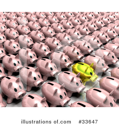 Royalty-Free (RF) Piggy Bank Clipart Illustration by KJ Pargeter - Stock Sample #33647