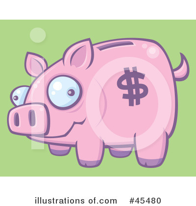 Royalty-Free (RF) Piggy Bank Clipart Illustration by John Schwegel - Stock Sample #45480