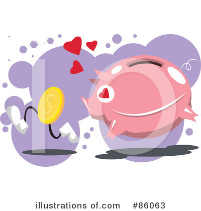 Royalty-Free (RF) Piggy Bank Clipart Illustration by mayawizard101 - Stock Sample #86063