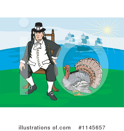 Royalty-Free (RF) Pilgrim Clipart Illustration by patrimonio - Stock Sample #1145657