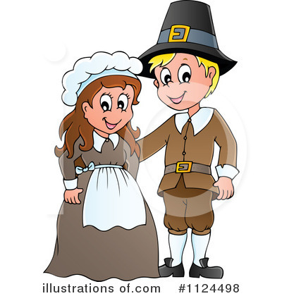 Royalty-Free (RF) Pilgrims Clipart Illustration by visekart - Stock Sample #1124498