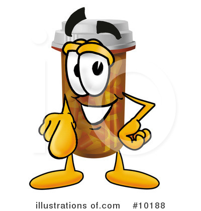 Royalty-Free (RF) Pill Bottle Clipart Illustration by Mascot Junction - Stock Sample #10188