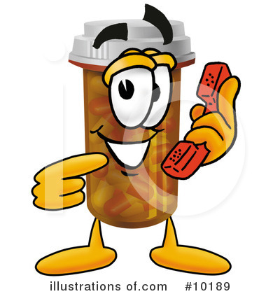 Royalty-Free (RF) Pill Bottle Clipart Illustration by Mascot Junction - Stock Sample #10189