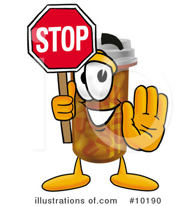 Royalty-Free (RF) Pill Bottle Clipart Illustration by Mascot Junction - Stock Sample #10190