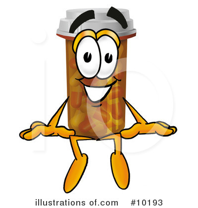 Royalty-Free (RF) Pill Bottle Clipart Illustration by Mascot Junction - Stock Sample #10193