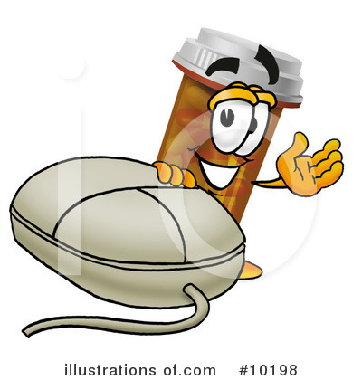 Royalty-Free (RF) Pill Bottle Clipart Illustration by Mascot Junction - Stock Sample #10198