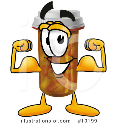 Royalty-Free (RF) Pill Bottle Clipart Illustration by Mascot Junction - Stock Sample #10199