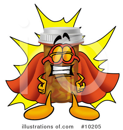 Royalty-Free (RF) Pill Bottle Clipart Illustration by Mascot Junction - Stock Sample #10205