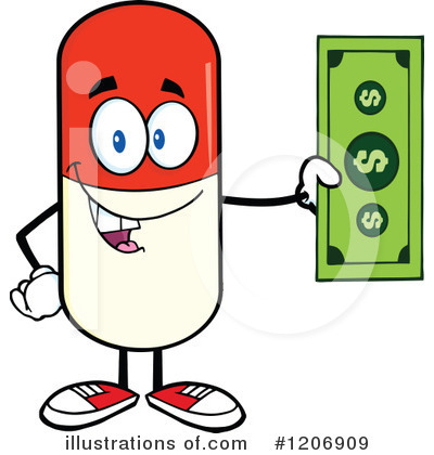 Royalty-Free (RF) Pill Mascot Clipart Illustration by Hit Toon - Stock Sample #1206909