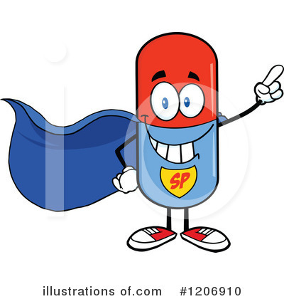 Royalty-Free (RF) Pill Mascot Clipart Illustration by Hit Toon - Stock Sample #1206910
