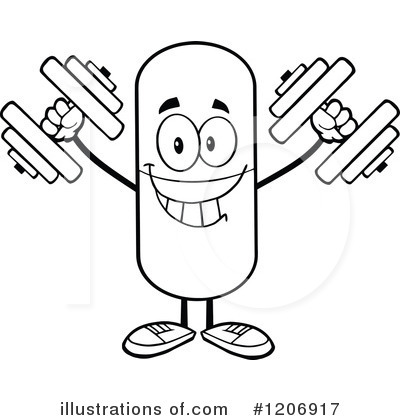 Royalty-Free (RF) Pill Mascot Clipart Illustration by Hit Toon - Stock Sample #1206917