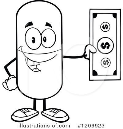 Royalty-Free (RF) Pill Mascot Clipart Illustration by Hit Toon - Stock Sample #1206923