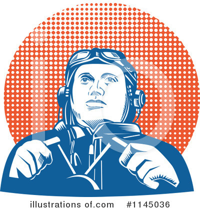 Royalty-Free (RF) Pilot Clipart Illustration by patrimonio - Stock Sample #1145036